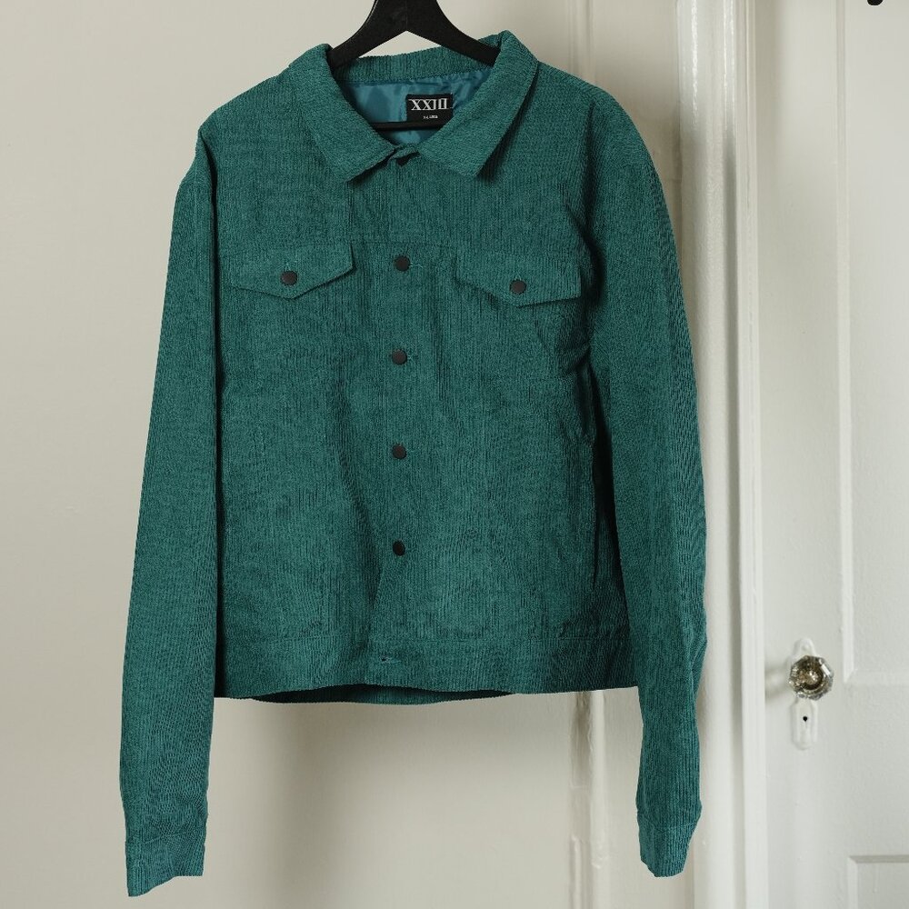 XXIII Turquoise Cropped Corduroy Jacket